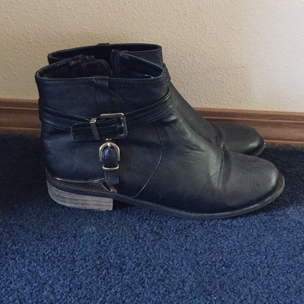Black Bucco booties